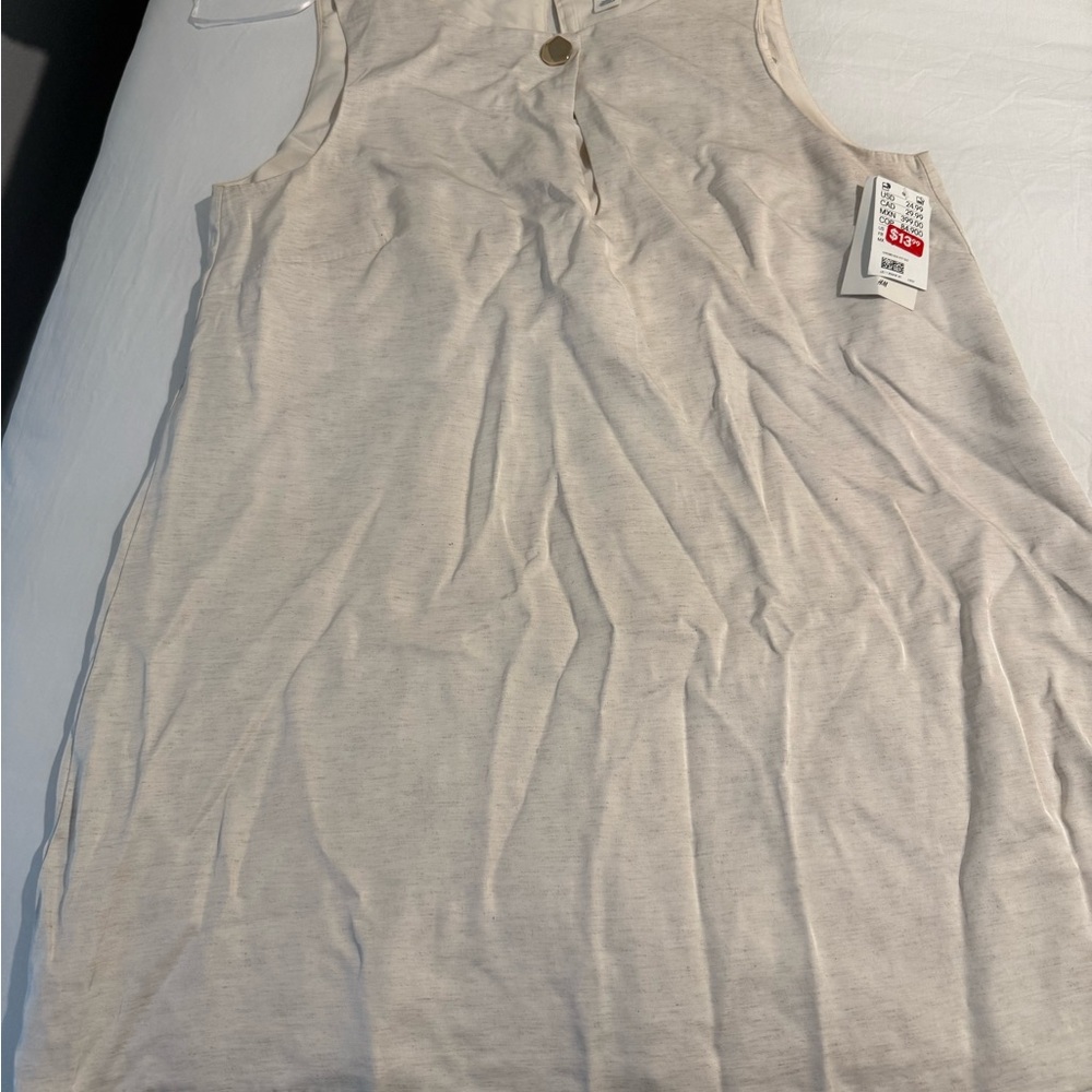 H&M Beige Sleeveless Midi Dress